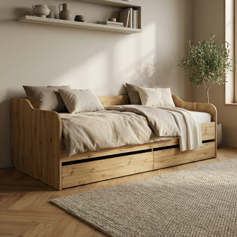 Pat 4home Ideea 200x90 cm, Stejar Artizanal/Gri Grafit