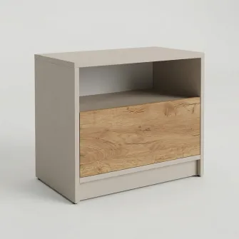 Noptiera 4home Viva, 41x50x36 cm, 1 Sertar, Pal, Stejar Artisan/Satin