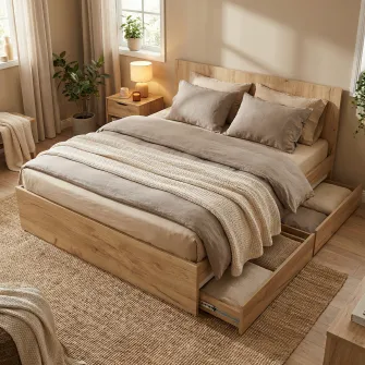 Pat 4home Ideea 2S, 160x200 cm, Stejar Craft Auriu/Satin