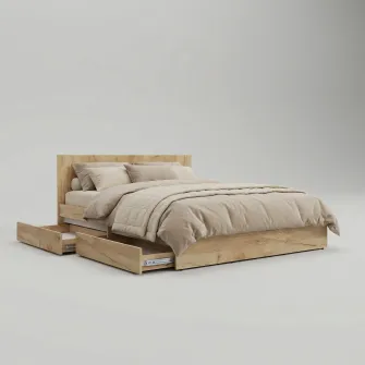 Pat 4home Ideea 2S, 160x200 cm, Stejar Craft Auriu/Satin