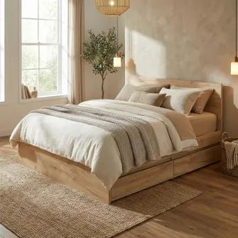 Pat 4home Ideea 2S, 160x200 cm, Stejar Craft Auriu/Satin
