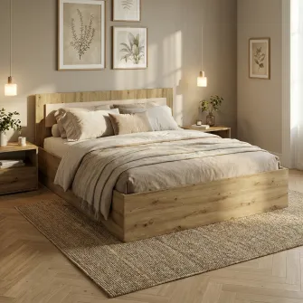 Pat 4home Viva, 160x200 cm, Stejar Craft Auriu/Satin