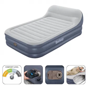 Bestway Saltea gonflbila cu pompa electrica  220 V incorporata si tablie, 226x152x84 cm