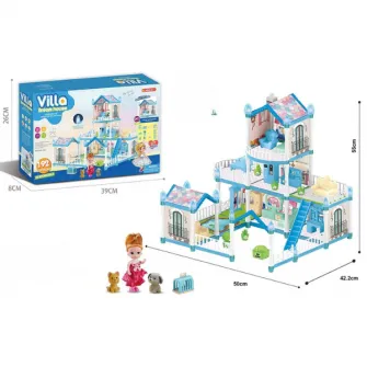 Casuta pentru papusi ''Vila Visurilor'' + accesorii, cu iluminare de noapte, 192 elem.