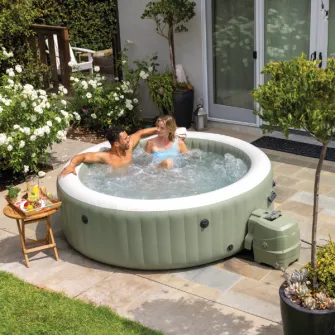 INTEX Jacuzzi SPA gonflabil ''Bubble Massage'' 196х71 cm, 795L, 4 persoane, Oliv