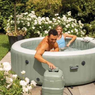 INTEX Jacuzzi SPA gonflabil ''Bubble Massage'' 196х71 cm, 795L, 4 persoane, Oliv