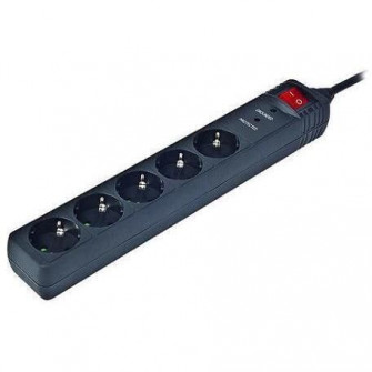 Filtru electric Gembird 5 Sockets 1.5m, SPG5-C-5 5-outlets, Black