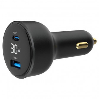 Incarcator pentru automobil Gembird TA-UC-AC2PD30LCD-CAR-01