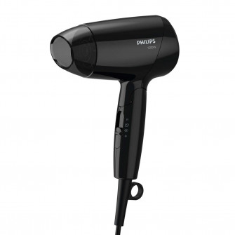 Uscator de par Philips EssentialCare BHC010/10, 1200 W, 3 setari temperatura, maner pliant, Negru