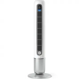 Ventilator Turn Inteligent Philips Seria 7000 CX7550/00, flux de aer puternic de 2.440 m³/h, Motor DC, racire puternica la 8.4 m/s, 4 moduri, 12 viteze, oscilatie mare de 80°, mod Somn Avansat si Silentios, Aromaterapie, aplicatie Air+, alb