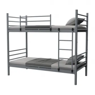 Pat Supraetajat DAMLA, 2 Paturi 90?200 cm, Metalic, Scara si Protectie Inclusa, Design Modern, Mobila Mega