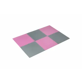 Covoras Puzzle mat THUNDER, 6 piese (60x60x1cm) Grey-Pink