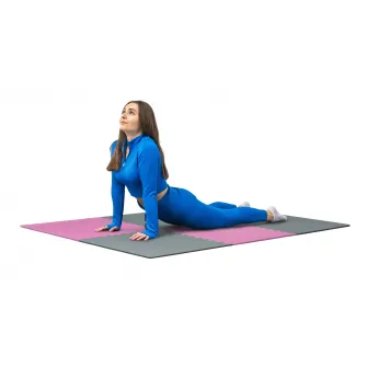 Covoras Puzzle mat THUNDER, 6 piese (60x60x1cm) Grey-Pink