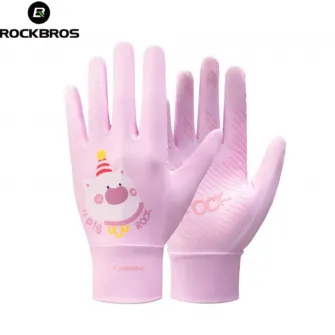 Manusi de ciclism BOCKBROS, pentru copii, marimea M, Porcusor Roz-16210009