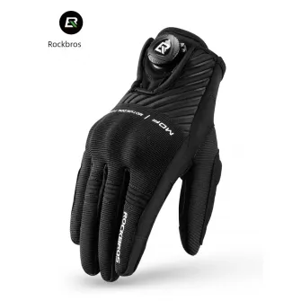Manusi pentru motociclisti ROCKBROS, cu protectie extinsa, marime M, Negru - 16410053