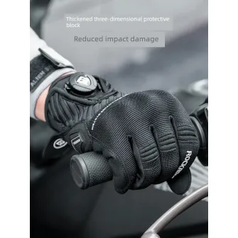 Manusi pentru motociclisti ROCKBROS, cu protectie extinsa, marime M, Negru - 16410053