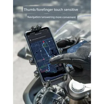 Manusi pentru motociclisti ROCKBROS, cu protectie extinsa, marime M, Negru - 16410053
