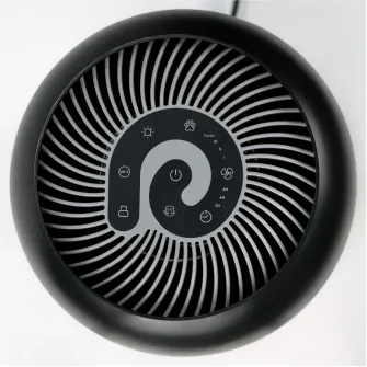 Purificator de aer Evoair, YuvoSpin, Lampa UV-C, Filtru 3in1, True Hepa, Carbon Activ,Negru
