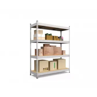Raft metalic de depozitare Nex Titan 1800x1200x400 mm, 4 rafturi PAL, galvanizat