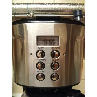 Cafetiera digitala HCM-D915BKS Heinner, 900 W, 1.5 L, timer, Negru/Inox