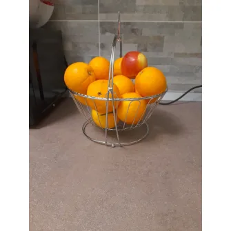 Cos fructe Vanora, Metalic, cu stand, 30x29 cm