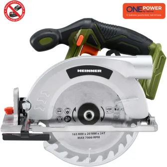 Fierastrau circular Heinner HR-LFC001, 18 V, 165 mm dimensiune lama, 4200 RPM, tehnologie OnePower, fara acumulator/incarcator