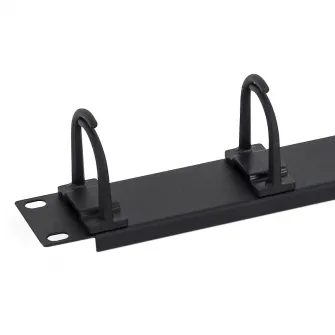 Organizator cabluri orizontal Triton 1U, 5 inele, Negru