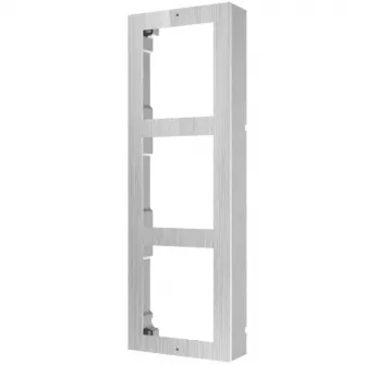 Panou frontal pentru videointerfon modular Hikvision DS-KD-ACW3/S, 3 module, montare aplicata, otel inoxidabil