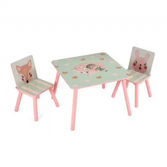Set 2 scaune +birou Pink Forest, U-grow