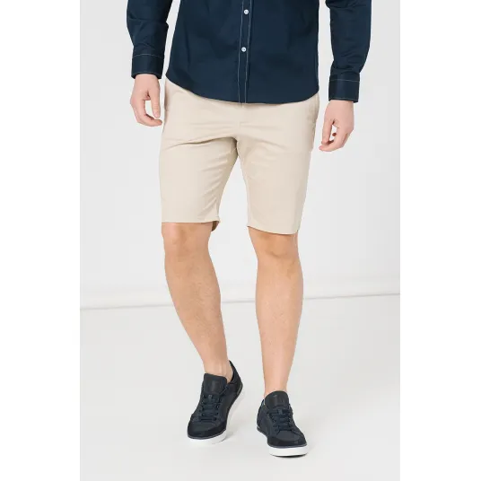 PEGAS, Pantaloni casual chino cu buzunare oblice, Maro nisip, S