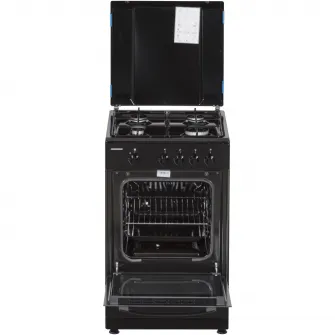 Aragaz Heinner HFSC-SME50BK, Gaz, 4 arzatoare, Dispozitiv siguranta plita si cuptor, 50 cm, Negru