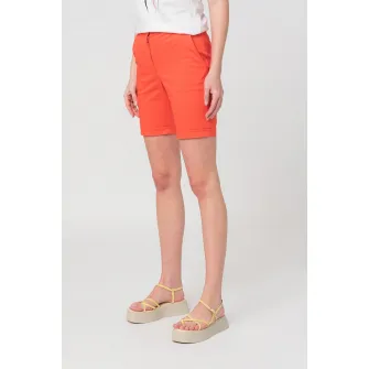 PEGAS, Pantaloni scurti casual cu buzunare oblice, Corai, XL