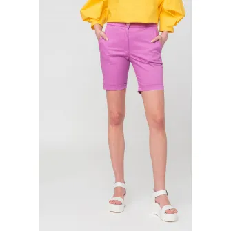 PEGAS, Pantaloni scurti casual cu buzunare oblice, Roz orhidee, XS