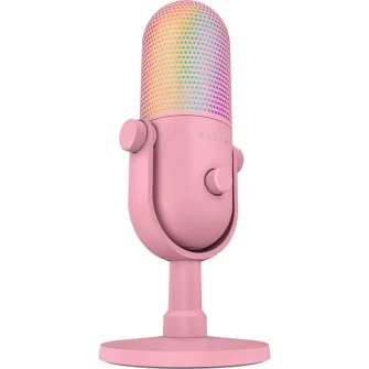 Microfon Razer Seiren V3 Chroma RGB USB, frecventa raspuns 20 Hz - 20000 Hz, sensibilitate 34 Db, Roz
