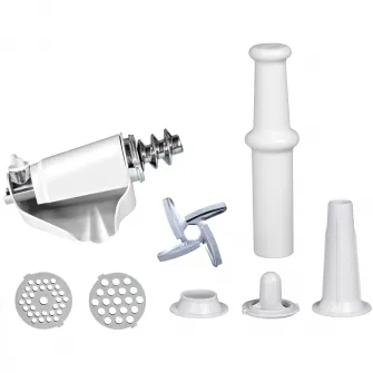Masina de tocat Heinner MG-2100SS, 2100W, Accesoriu rosii, Accesoriu carnati, Cutit si site inox, Silver