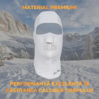 Cagula tehnica Bars Ex-guard, unisex, Alb, windstopper si uscare rapida, marime universala, interior microfleece, ski, snow, moto, cagula moto, cagula ski