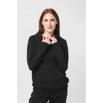 PEGAS, Hanorac din amestec de bumbac cu buzunare, Negru, M