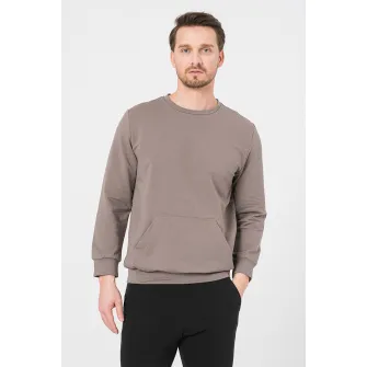 Pegas, Bluza sport cu buzunar kangaroo, Maro taupe, L