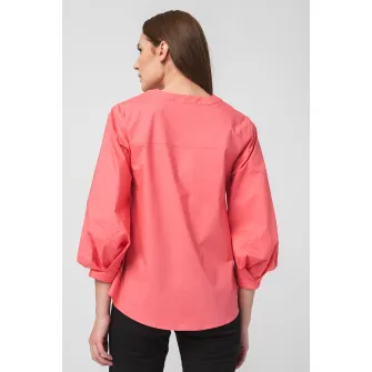 PEGAS, Bluza asimetrica cu maneci bufante, Roz, M