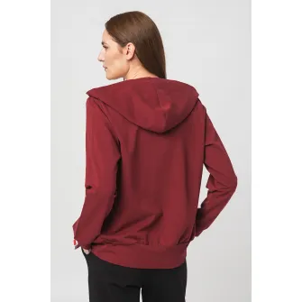 PEGAS, Hanorac din amestec de bumbac cu buzunare, Rosu Bordeaux, M