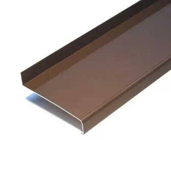 Set pervaz aluminiu, latime 18 cm x 102 cm lungime, maro, cu capace laterale, pentru ferestre, aluminiu extrudat