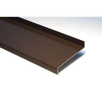 Set pervaz aluminiu, latime 16,5 cm x 178 cm lungime, maro, cu capace laterale, pentru ferestre, aluminiu extrudat