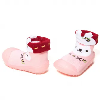 Sosete antiderapante Pink Kitty U-Grow 18 - 24 luni