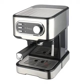 Espressor manual FRAM FEM-850BKSS, 850W, 15 bar, rezervor apa 1.5L, Argintiu
