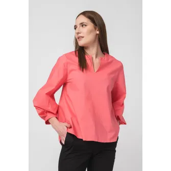 PEGAS, Bluza asimetrica cu maneci bufante, Roz, S