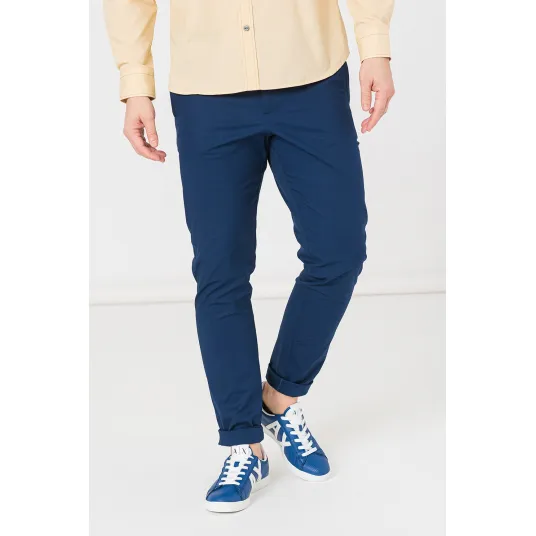 Pegas, Pantaloni chino din amestec de bumbac, Albastru inchis, S