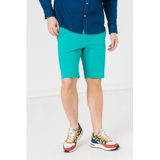 PEGAS, Pantaloni casual chino cu buzunare oblice, Verde, L