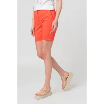 PEGAS, Pantaloni scurti casual cu buzunare oblice, Corai, XL