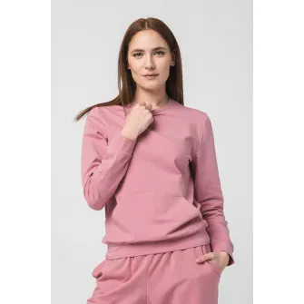 Pegas, Bluza sport uni cu buzunar kangaroo, Roz prafuit, L