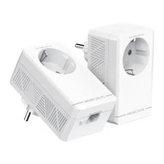 AV1000 Gigabit Passthrough Powerline Starter Kit KIT: 2? MP500P SPEED: 1000 Mbps Powerline SPEC: 1? Gigabit Port, Wall Plugged, HomePlug AV2, Extra Power Socket FEATURE: Plug and Play, Power Saving, Pair for More Security